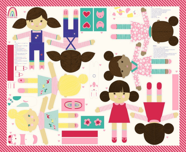 Moda Fabric Best Friends Forever 20620 11 Doll Panel